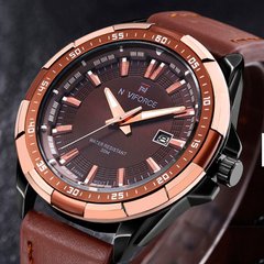 Чоловічий класичний кварцовий годинник Naviforce Advanter Brown 1064
