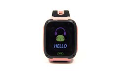 Дитячі розумні годинник-телефон з GPS, кнопкою SOS Smart Watch F2 з ліхтариком рожеві